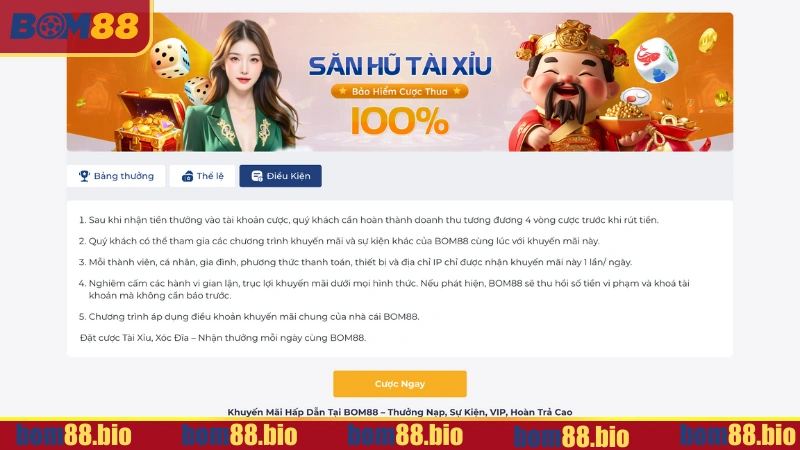 Quy định khi nhận khuyến mãi BOM88